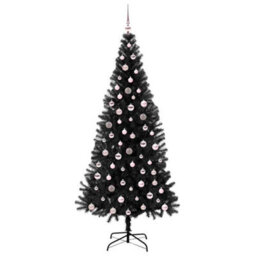 Vidaxl Christmas Tree With 300 Leds With Stand Black 240 Cm Pvc - thumbnail 4