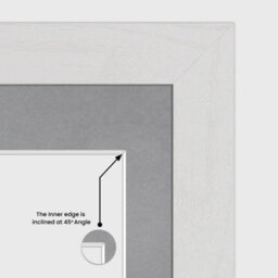 AK Frames 40X20Cm White Ash Modern Multi Photo Frame With Mid Grey Mount - Holds 3 Apertures (3X) 6X4 Photos - thumbnail 7