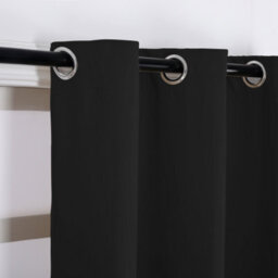 Happy Homewares Black Eyelet Total Blackout Thermal Curtains - 46 X 54 Inch Drop - 2 Panel - thumbnail 8