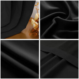 Happy Homewares Black Eyelet Total Blackout Thermal Curtains - 46 X 54 Inch Drop - 2 Panel - thumbnail 2