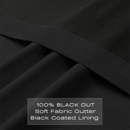 Happy Homewares Black Eyelet Total Blackout Thermal Curtains - 46 X 54 Inch Drop - 2 Panel - thumbnail 3