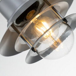 Luminosa Lighting Luminosa Copenhagen Outdoor Dome Wall Lamp Silver, Ip44 - thumbnail 3