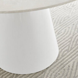 Furniturebox Palma 120Cm 6 Seater Round Beige Stone Effect Dining Table With Pedestal Pillar Base - thumbnail 4