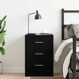 Walplus Bedside Cabinet Black Oak 38X35X55 Cm Engineered Wood - thumbnail 4