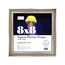 8X8 Silver Ornate Picture Frame (20.3 X 20.3Cm) Poster, Photo, Artwork, Gallery Wall Or Print - thumbnail 1