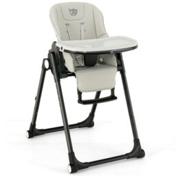 Costway 4-In-1 Baby High Chair Foldable Feeding Chair W/ Footrest-Grey