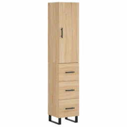 Berkfield Highboard Sonoma Oak 34.5X34X180 Cm Engineered Wood - thumbnail 2