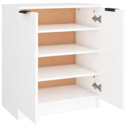 Berkfield Elegant Shoe Cabinet White 59X35X70 Cm Engineered Wood - thumbnail 5