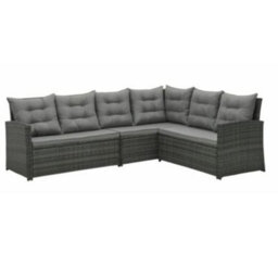 Evre Grey Monroe 8 Seater Garden Rattan Furniture Corner Dining Set Table Sofa Bench Stool - thumbnail 1