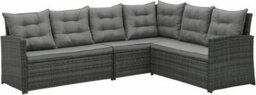 Evre Grey Monroe 8 Seater Garden Rattan Furniture Corner Dining Set Table Sofa Bench Stool - thumbnail 6