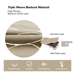 Deconovo Wave Line Foil Printed Thermal Insulated Curtains Blackout Curtains Eyelet Curtains Taupe W46 X L54 1 Pair - thumbnail 4