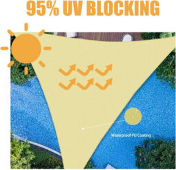 Beige 3X3X3M Triangular Shade Sail 95% Uv Protection - thumbnail 2