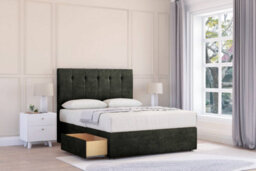"Sloomy Highbury Graphite Dumfries Divan Bed Base No Drawers - 54"" Floor Standing Headboard 4' Small Double" - thumbnail 2
