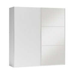 Arte White Matt Mirrored Sliding Wardrobe 150Cm - Crisp And Bright Storage - thumbnail 4