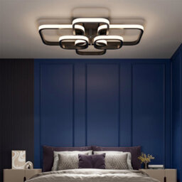 Living And Home 6 Lights Squares Black Contemporary Led Low Energy Semi Flush Acrylic Ceiling Light Dimmable - thumbnail 2