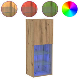 Berkfield Tv Cabinet With Led Lights Artisan Oak 40,5X30X102 Cm - thumbnail 4