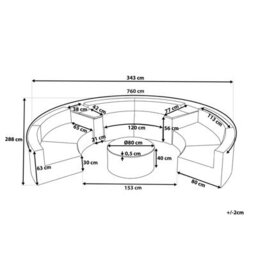 Beliani Garden Lounge Set With Table 9 Seater Severo Pe Rattan Brown - thumbnail 3