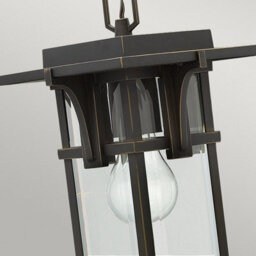 Luminosa Lighting Elstead Manhattan 1 Light Outdoor Ceiling Chain Lantern Oil Rubbed Bronze, E27 - thumbnail 3