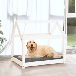 Berkfield Dog Bed White 81X60X70 Cm Solid Wood Pine - thumbnail 3