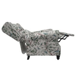 Living And Home Linen Upholstered Recliner Chair With Footrest And Adjustable Backrest - thumbnail 3