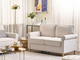 Beliani Sofa 2 Seater Ronneby Fabric Beige - thumbnail 2