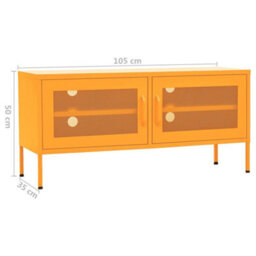Berkfield Durable Tv Cabinet Mustard Yellow 105X35X50 Cm Steel - thumbnail 9