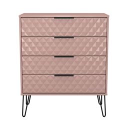 Anzio Matt Kobe Pink 4 Drawer Chest (H)907mm (W)765mm (D)395mm - thumbnail 2