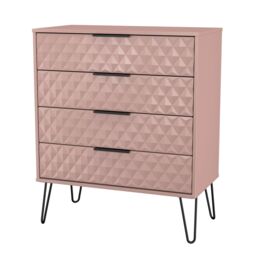 Anzio Matt Kobe Pink 4 Drawer Chest (H)907mm (W)765mm (D)395mm - thumbnail 3