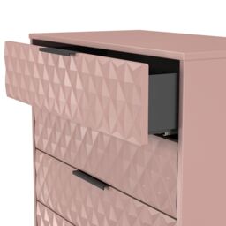 Anzio Matt Kobe Pink 4 Drawer Chest (H)907mm (W)765mm (D)395mm - thumbnail 6