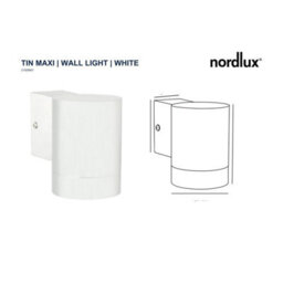 Nordlux Tin Outdoor Metal Wall Light Weatherproof White,mains - thumbnail 3