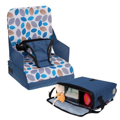 Dreambaby On-The-Go Kids Booster Seat - Portable High Chair With Handy Storage Compartments - Fits Most Dining Chairs