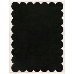 Livabliss Fossay Shaggy-Washable Black Cream Modern High Pile Living Bedroom Rug 160 X 213 Cm Easy Care, Non Shedding - thumbnail 2
