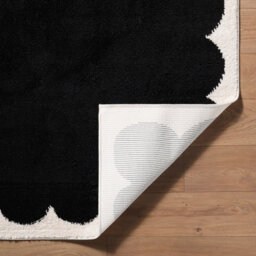 Livabliss Fossay Shaggy-Washable Black Cream Modern High Pile Living Bedroom Rug 160 X 213 Cm Easy Care, Non Shedding - thumbnail 4