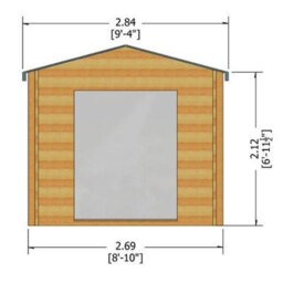 Shire Bradley Log Cabin Home Office Garden Room Approx 9 X 9 Feet - thumbnail 3
