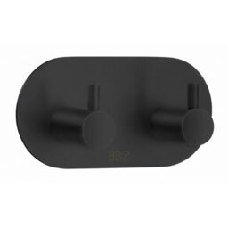 Beslagsboden - Double Towel Hook. Black Stainless Steel. Self-Adhesive.