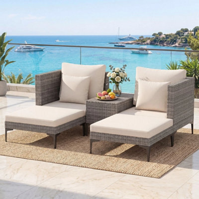 Outdoor Pe Rattan Furniture Set With Soft Cushions - image 1