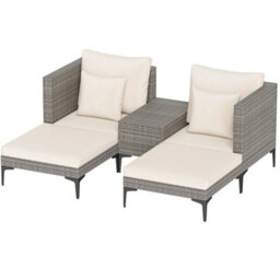 Outdoor Pe Rattan Furniture Set With Soft Cushions - thumbnail 6