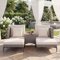 Outdoor Pe Rattan Furniture Set With Soft Cushions - thumbnail 4