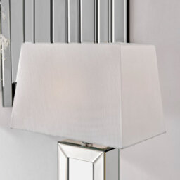 Furniturebox Talia Tall Contemproary Mirrored Glass Table Lamp With A White Fabric Light Shade Including A Rated Energy Efficient Led Bulb - thumbnail 3