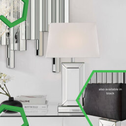 Furniturebox Talia Tall Contemproary Mirrored Glass Table Lamp With A White Fabric Light Shade Including A Rated Energy Efficient Led Bulb - thumbnail 7