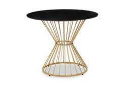 Orsina Luxe Hourglass Dining Table With Black Glass And Gold Base,stylish Lounge Table, Patio Table, Kitchen Table - thumbnail 3