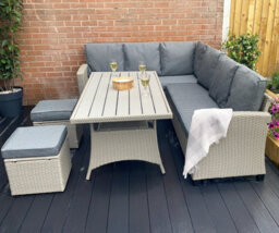 Outdoor Living (NW) Ltd The York 8 Seat Grey Rattan Corner Sofa Dining Set - thumbnail 3