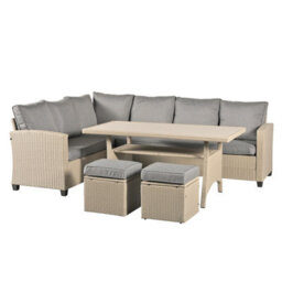 Outdoor Living (NW) Ltd The York 8 Seat Grey Rattan Corner Sofa Dining Set
