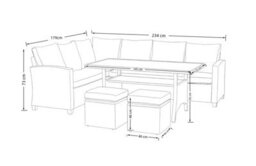 Outdoor Living (NW) Ltd The York 8 Seat Grey Rattan Corner Sofa Dining Set - thumbnail 8