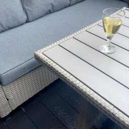 Outdoor Living (NW) Ltd The York 8 Seat Grey Rattan Corner Sofa Dining Set - thumbnail 5