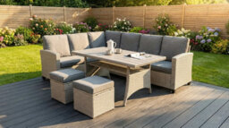 Outdoor Living (NW) Ltd The York 8 Seat Grey Rattan Corner Sofa Dining Set - thumbnail 9