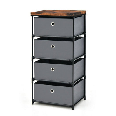 4 Drawer Fabric Dresser Storage 4 Tier Organizer Tower Dresser With Drawers - image 1