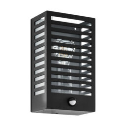 Eglo Alamonte 3 Black Steel Caged Ip44 Outdoor Wall Light, (D) 10Cm - thumbnail 1