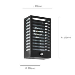 Eglo Alamonte 3 Black Steel Caged Ip44 Outdoor Wall Light, (D) 10Cm - thumbnail 3
