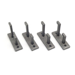 Oakcrafts - Antique Cast Iron Art Deco Double Coat Hooks - 80mm X 60mm Pack Of 4 - thumbnail 4